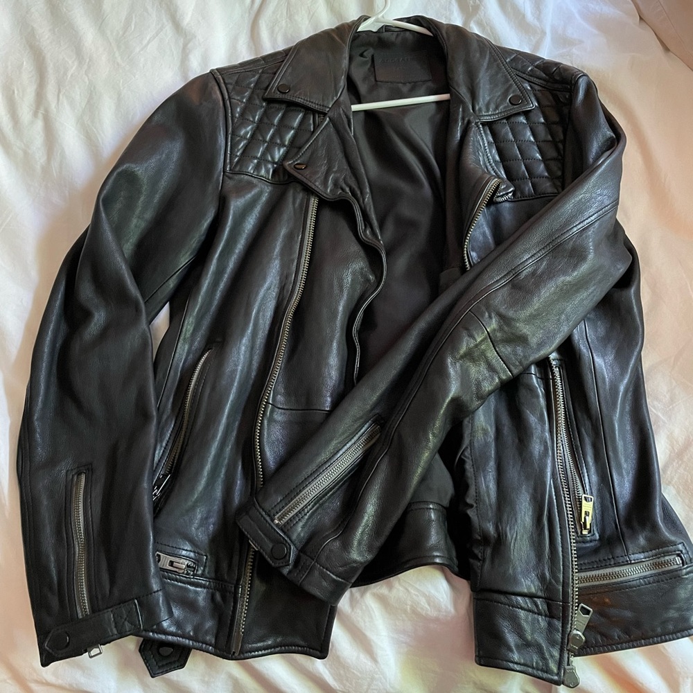 All saints leather jacket